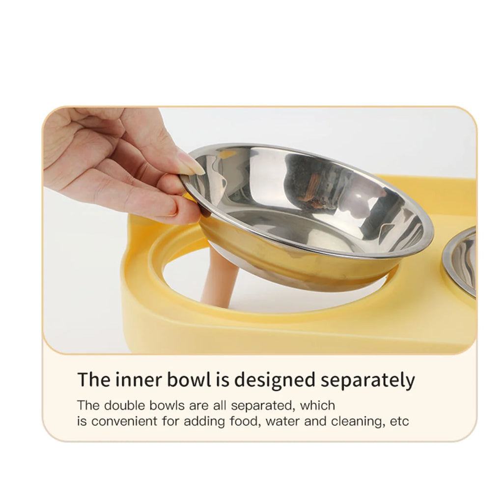 A Colorful Dopamine Pet Double Bowl Fashion